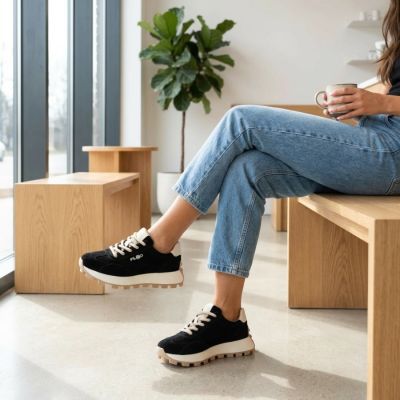 10. Leather platform sneakers black Filippo DP7498