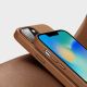 9. Dux Ducis Grit Leather Case for iPhone 14 Plus Elegant Faux Leather Cover (MagSafe Compatible) Brown