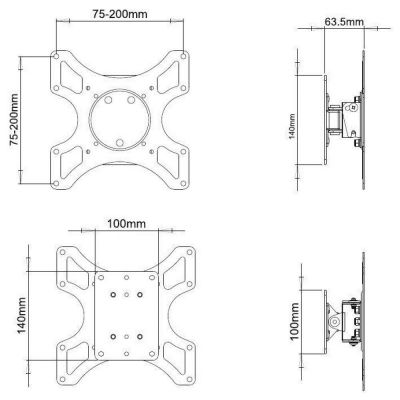 6. TECHLY TV WALL MOUNT LED/LCD 17-37 INCHES 25KG
