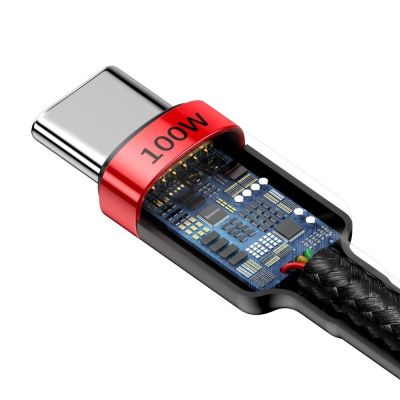 5. Baseus CATKLF-AL91 USB-C - USB-C PD QC cable 100W 5A 480Mb/s 2m - black and red