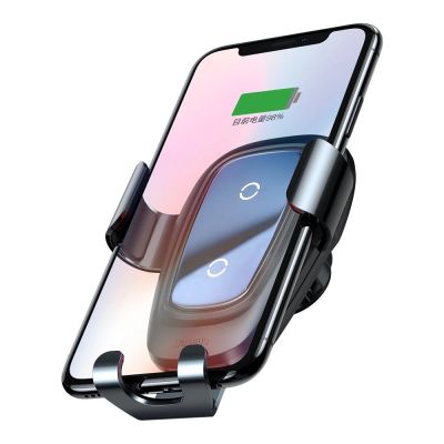 6. Baseus Metal Gravity Wireless Charger Car Mount Phone Bracket Air Vent Holder Qi Charger black (WXYL-B0A)