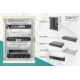 10" network kit: 9U wall-mounted cabinet, shelf, power strip, 8-port switch, Cat.6 panel, gray