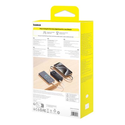 5. Baseus Free2Pull 10000mAh 30W powerbank with USB-C port and retractable USB-C cable - black