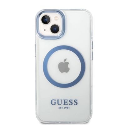 3. Guess Metal Outline MagSafe case for iPhone 14 Plus - blue