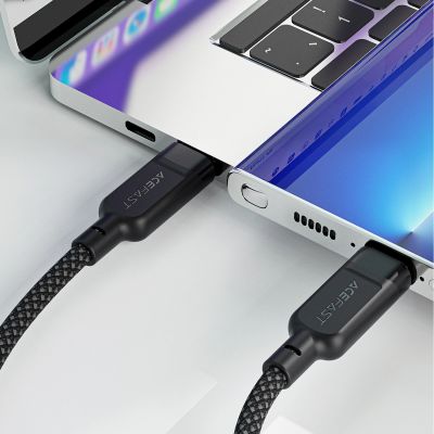 7. Acefast C5 USB-C - USB-C / USB-C 2in1 100W 480Mb/s cable - black