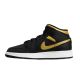 2. Air Jordan 1 Mid Junior (GS) Basketball Shoe Black/Metallic Gold - DQ8423-071