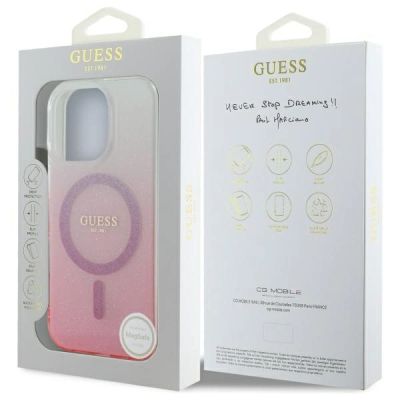 8. Guess IML Glitter Gradient MagSafe Case for iPhone 16 Pro - Pink