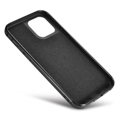 8. iCarer Leather Oil Wax case covered with natural leather for iPhone 12 Pro Max black (ALI1206-BK)