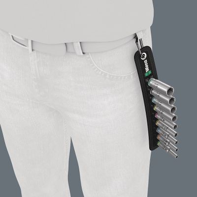 6. 1/4'' long impact socket set 5-13MM, 9 PCS.