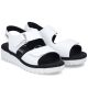 3. Women's leather wedge sandals white Rieker V1382-80