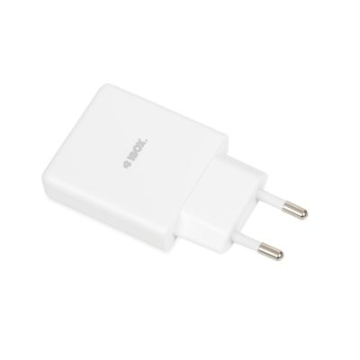 7. IBOX UNIVERSAL CHARGER C-43 GAN PD30W SLIM USB A+C WHITE