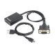 GEMBIRD A-VGA-HDMI-01 adapter (HDMI F - D-Sub (VGA), 3.5 mm stereo jack, USB 2.0 M; 0.15 m; black)