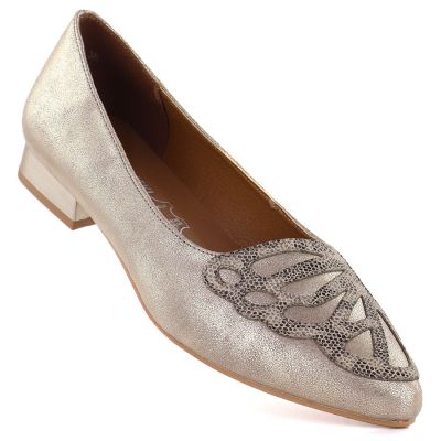 Women's gold shoes M.Daszyński SA201A-2