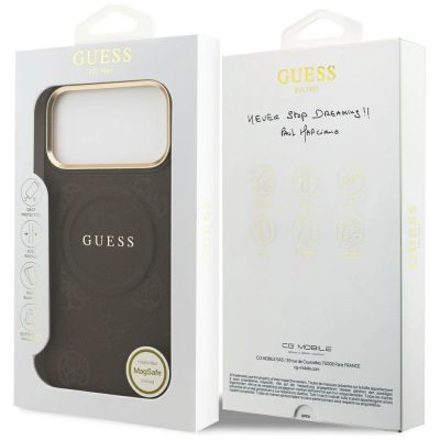 8. Guess Peony Hot Stamp MagSafe Case for iPhone 17 Pro Max - Brown