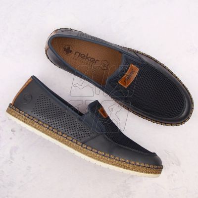 14. Comfortable leather shoes Rieker M RKR656, navy blue