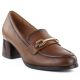 Women's brown high-heeled loafers, lords, Potocki SZ12784