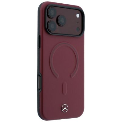 4. Mercedes Leather 3D MagSafe Case for iPhone 17 Pro Max - Navy Blue