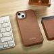 25. iCarer CE Premium Leather Folio Case iPhone 14 Plus Magnetic Flip Leather Folio Case MagSafe Brown (WMI14220715-BN)