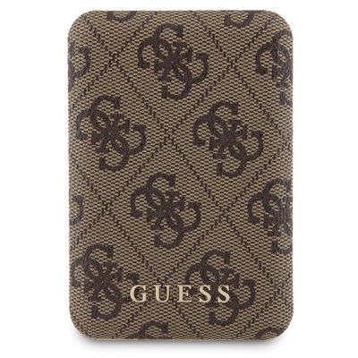 8. Guess 4G Metal Logo case set for iPhone 15 + 5000mAh MagSafe power bank - brown