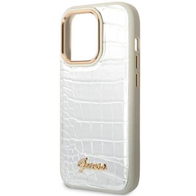 6. Guess Croco Collection case for iPhone 14 Pro 6.1" - silver