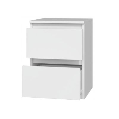 3. M2 MALWA BEDSIDE TABLE 2 DRAWERS WHITE 2 PIECES