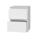 3. M2 MALWA BEDSIDE TABLE 2 DRAWERS WHITE 2 PIECES