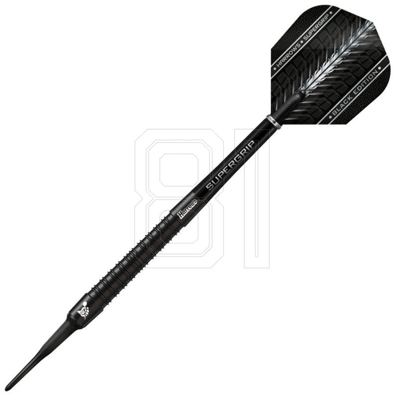 7. Harrows Supergrip Black 90% Softip Darts