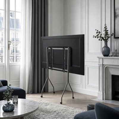 6. MACLEAN TV STAND / TROLLEY FOR MACLEAN TV, ON WHEELS, 37-80", MAX. LOAD 50KG, MAX. VESA 600X400, BLACK, MC-180
