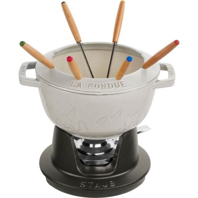 Staub Fondue Set – 20 cm, White Truffle