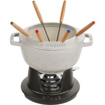 Staub Fondue Set – 20 cm, White Truffle