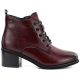 7. Women's leather lace-up high-heeled ankle boots, burgundy, Vinceza EN27-133107