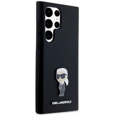 4. Karl Lagerfeld Silicone Ikonik Metal Pin case for Samsung Galaxy S23 Ultra - black