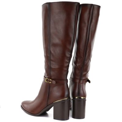 4. Women’s Brown Block-Heel Boots Sergio Leone KZ-08