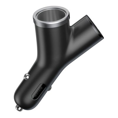 4. Baseus Y Type Car Charger car charger 2x USB + cigarette lighter socket 3.4A black (CCALL-YX01)