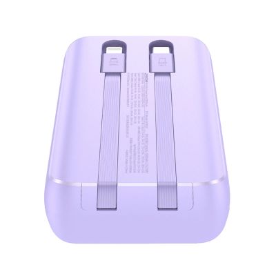 3. Joyroom JR-PBC06 mini power bank with built-in USB-C / Lightning cables 30W 10000mAh - purple