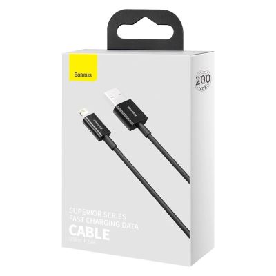 5. Baseus Superior USB - Lightning cable 2.4 A 2 m black (CALYS-C01)