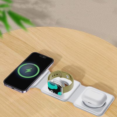 16. Dudao A11N 15W 3in1 Inductive Charger - White + USB-C / USB-C Cable