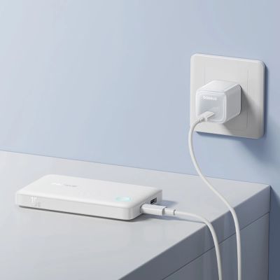 17. Baseus EnerFill FP11 10000mAh 15W Power Bank with White USB-C Cable 20V/3A 30cm - White