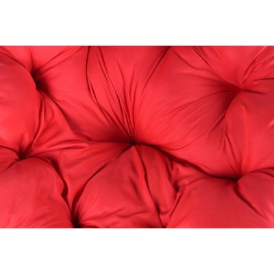 14. 360-DEGREE SWIVEL GARDEN CHAIR WITH RED CUSHION