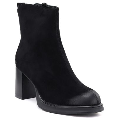 Black women’s heeled platform ankle boots Potocki SZ12844