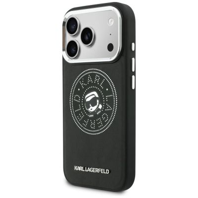 2. Karl Lagerfeld Point & Karl Sketch MagSafe Case for iPhone 17 Pro Max - Black