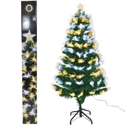 6. DECORATIVE FIBER OPTIC CHRISTMAS TREE WARM COOL WHITE 120CM