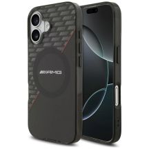 AMG Double Layer Transparent Rhombs MagSafe Case for iPhone 17 - Black and Red