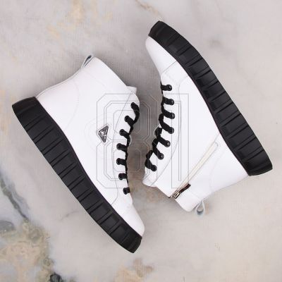 6. Filippo W PAW382B white leather platform ankle boots