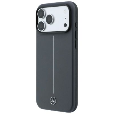 2. Mercedes Leather Semi Wrap with Iconic Line MagSafe Case for iPhone 18 Pro / 17 Pro - Dark Gray
