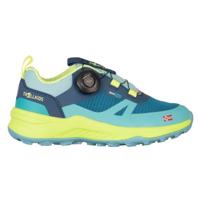 8. Trollkids Trollfjord Hiker Low XT Waterproof Shoes Harbor Blue/Spring Leaf/Aquamarine Mist