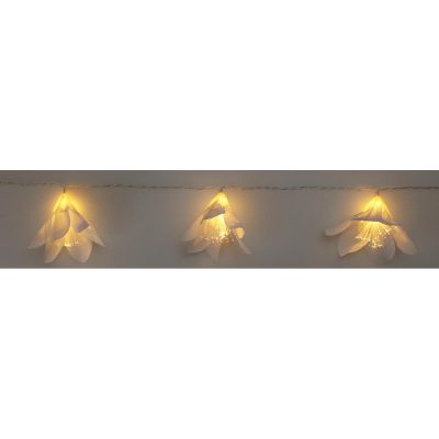 19. BATTERY-OPERATED WIRE LAMPS GARLAND 20 LED FLOWERS WARM WHITE