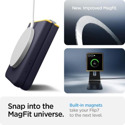 3. Nano Pop Mag MagSafe Case for Samsung Galaxy Z Flip 7 - Navy Blue and Yellow