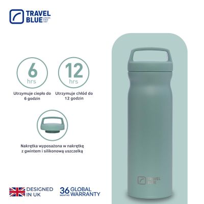 2. TRAVEL BLUE GREEN THERMAL BOTTLE