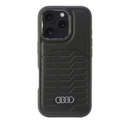 Audi Synthetic Leather MagSafe iPhone 16 Pro 6.3" black/black hardcase AU-TPUPCMIP16P-GT/D3-BK